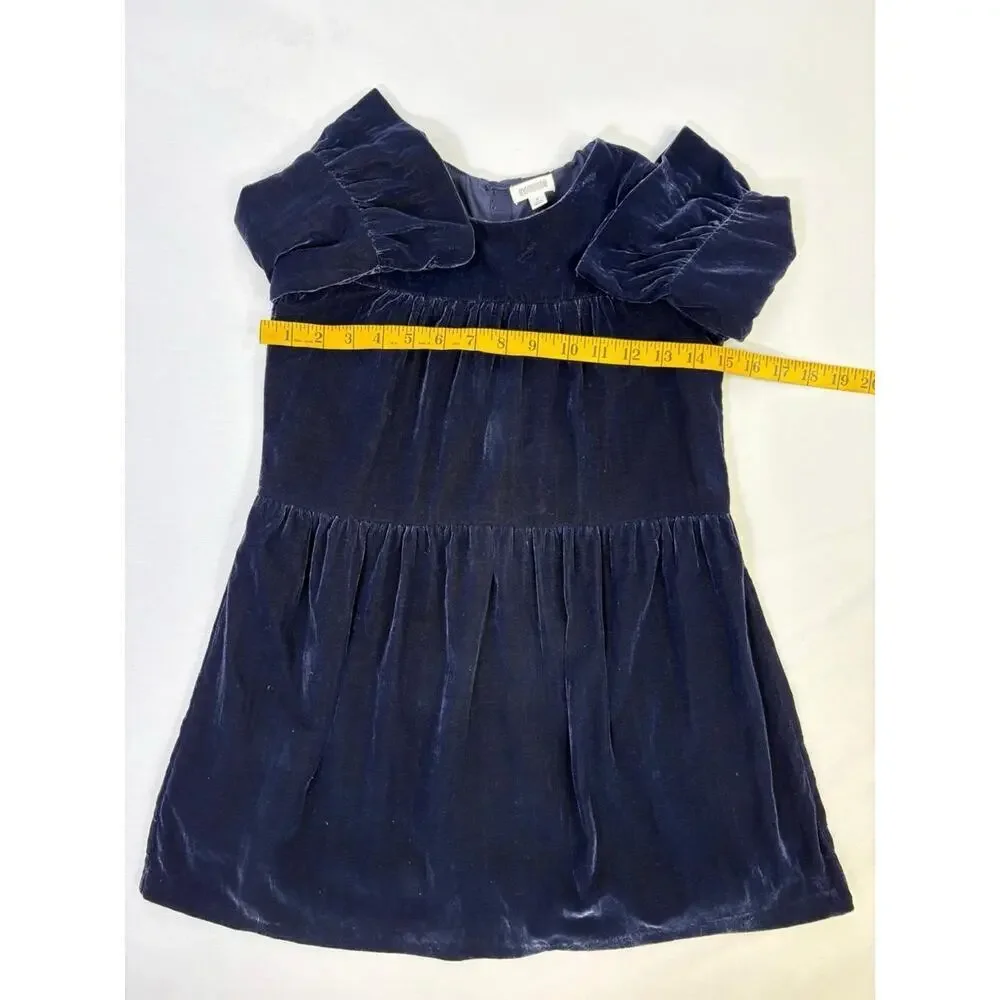 Gymboree Girls Blue Velvet Dress Lined Holiday Party‎ Wedding Size 7
